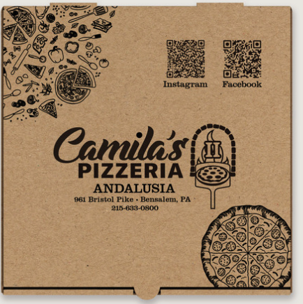 Camilas Pizza Custom Boxes